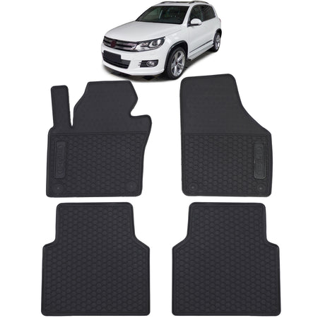 Tappetini Gomma Neri Premium Set per Volkswagen Tiguan 5N 2007-2018