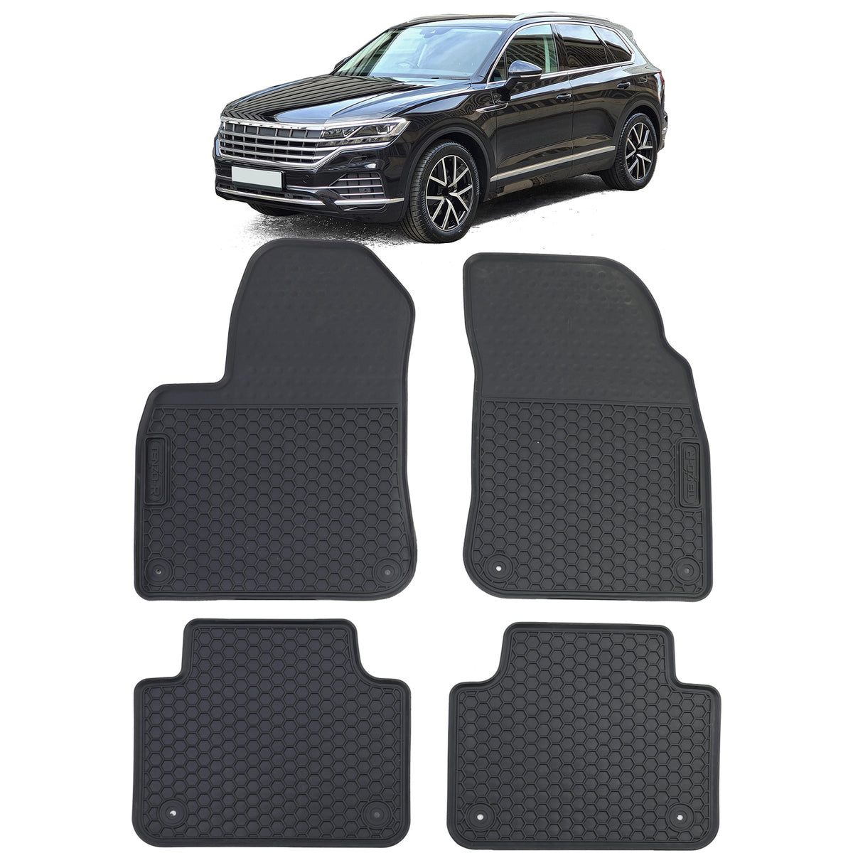 Tappetini in Gomma Nera Premium per Volkswagen Touareg III CR dal 2018