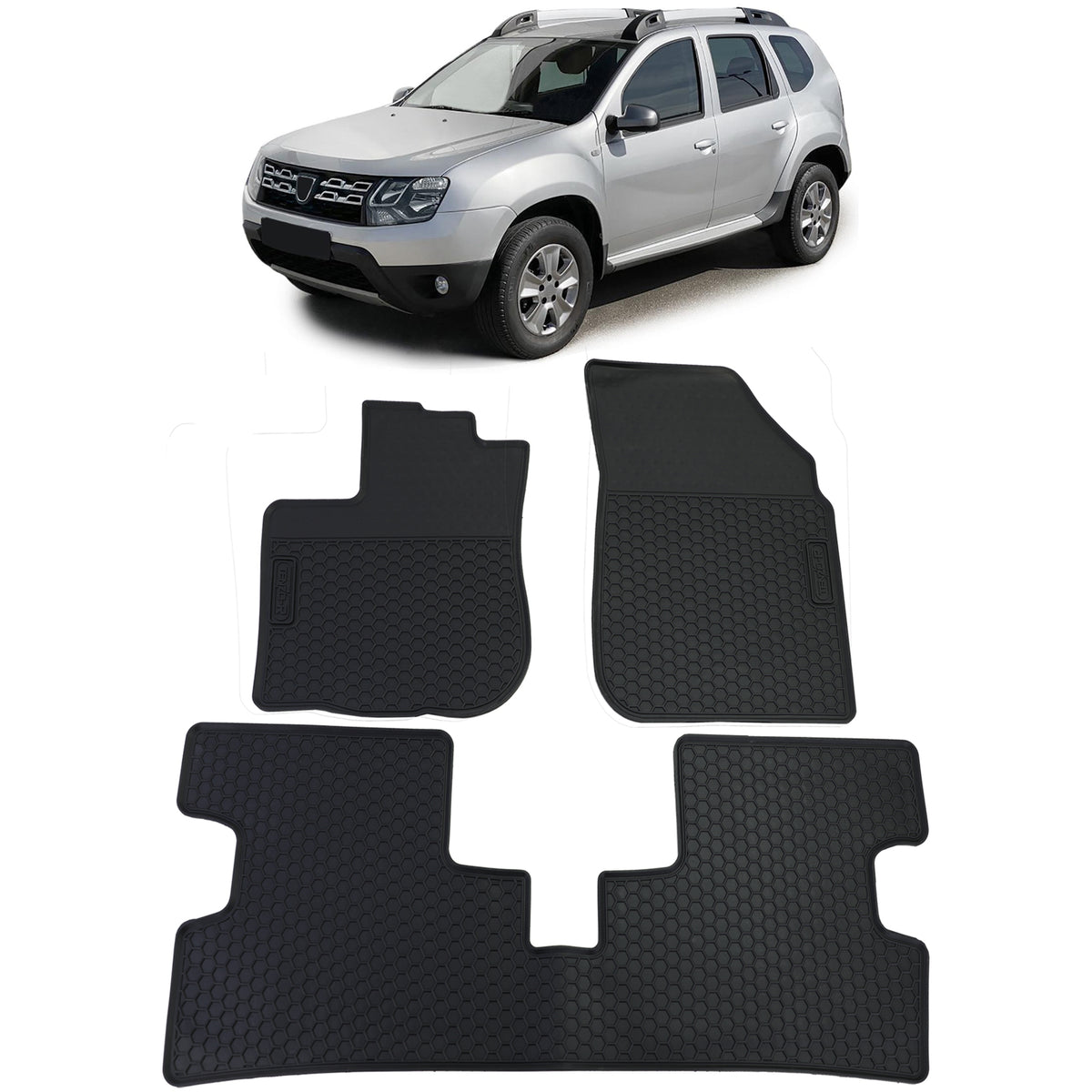 Set Tappetini in Gomma Neri Premium per Dacia Duster I 10-18