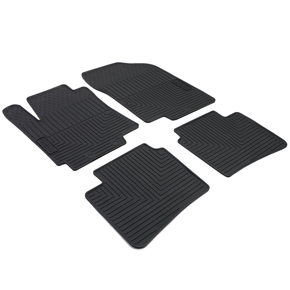 Tappetini Gomma Neri Premium Set per Kia Rio UB 2011-2016, Antiscivolo