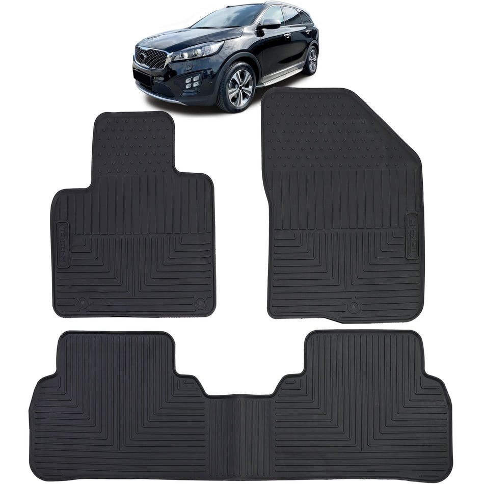 Tappetini Gomma Neri Premium Set per Kia Sorento 3 (2015-2020)