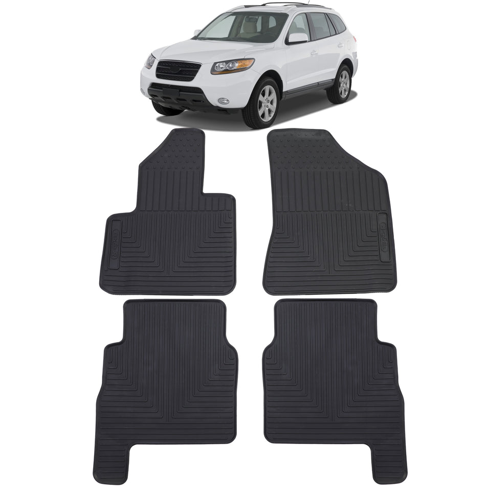 Set Tappetini in Gomma Neri Premium per Hyundai Santa Fe CM 06-12