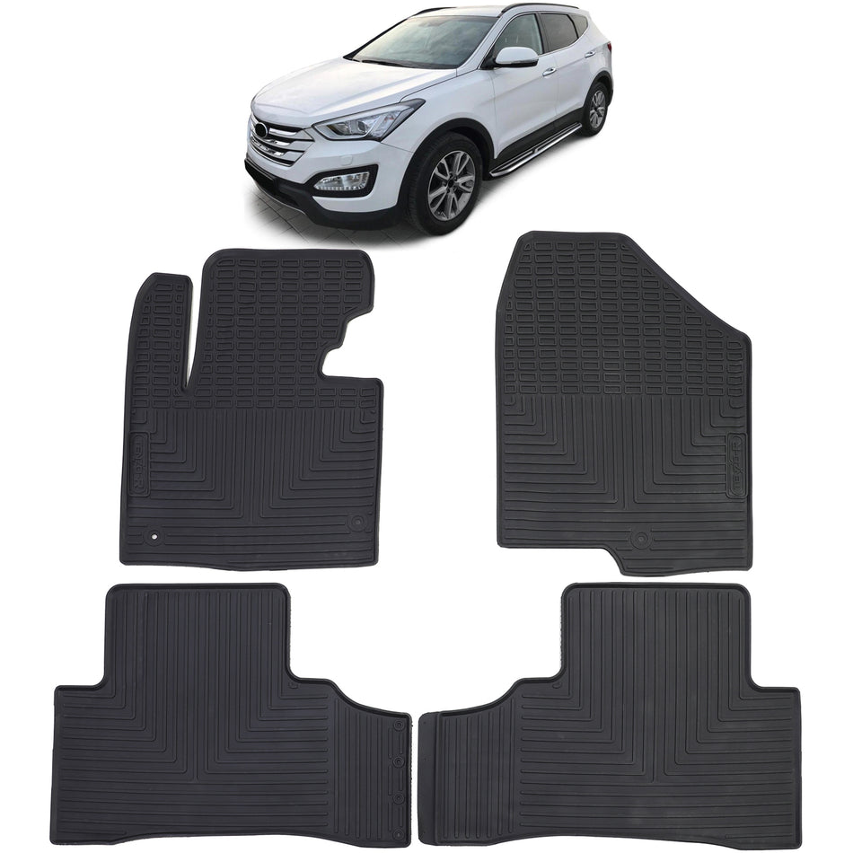 Set Tappetini in Gomma Neri Premium per Hyundai Santa Fe 3 DM 12-18