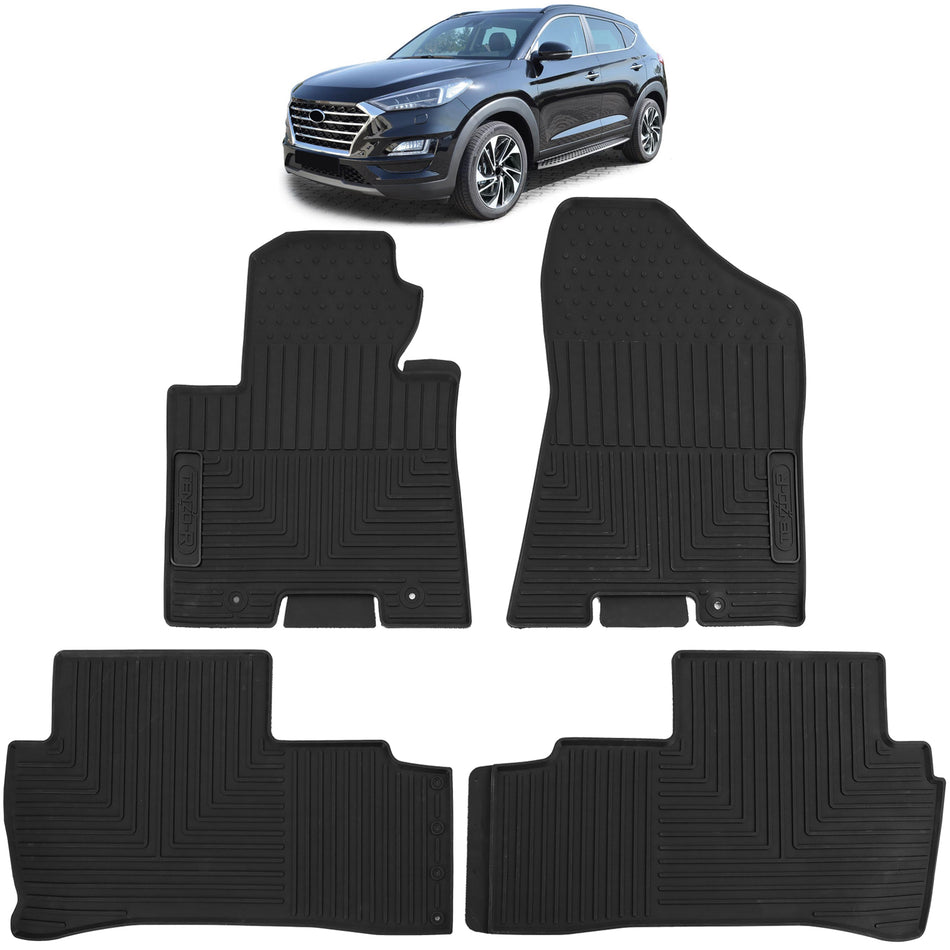 Tappetini Gomma Neri Premium Set per Hyundai Tucson 2015-2020, Adattabili