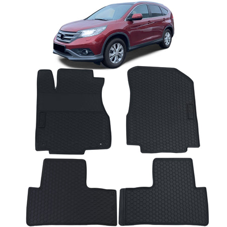 Tappetini Gomma Neri Premium Set per Honda CR-V 4 (2012-2018)