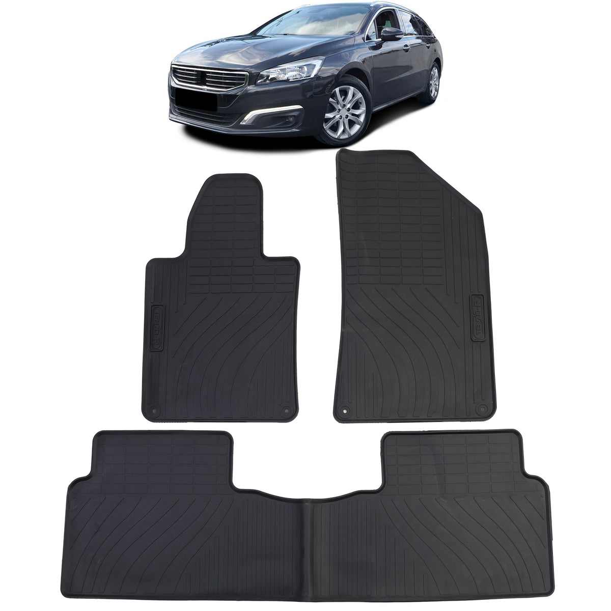 Set Tappetini in Gomma Neri Premium per Peugeot 508 I 10-18