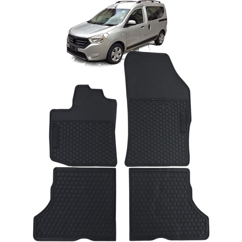 Set Tappetini in Gomma Neri Premium per Dacia Dokker 2012-2021