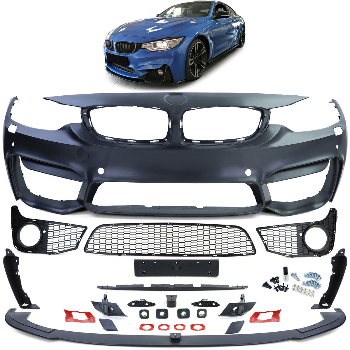 Paraurti Sportivo con Spoilerlippe Opaco per BMW Serie 4 F32 F33 F36 (2013+)