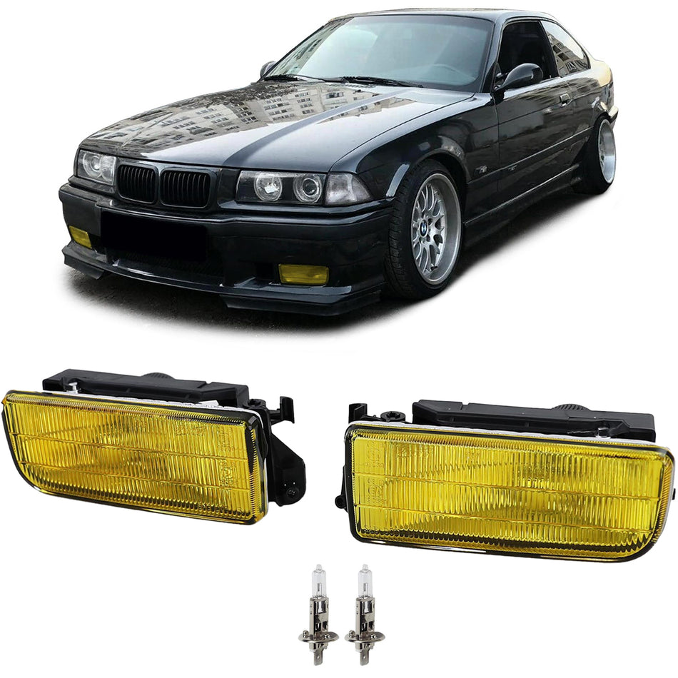 Fendinebbia Gialli Set per BMW Serie 3 E36 1990-1999 con Lampadine H1