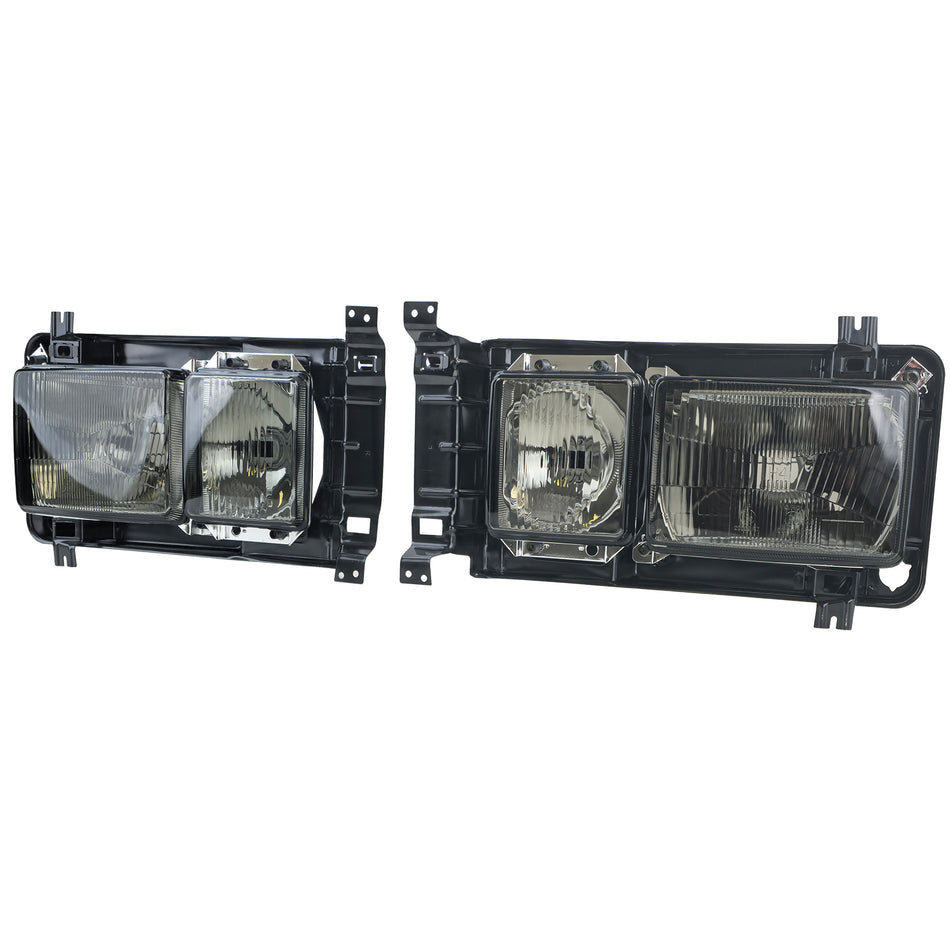 Fari Set Rettangolari Neri Fumé per Volkswagen Bus T3 1979-1992 E-Prüfzeichen