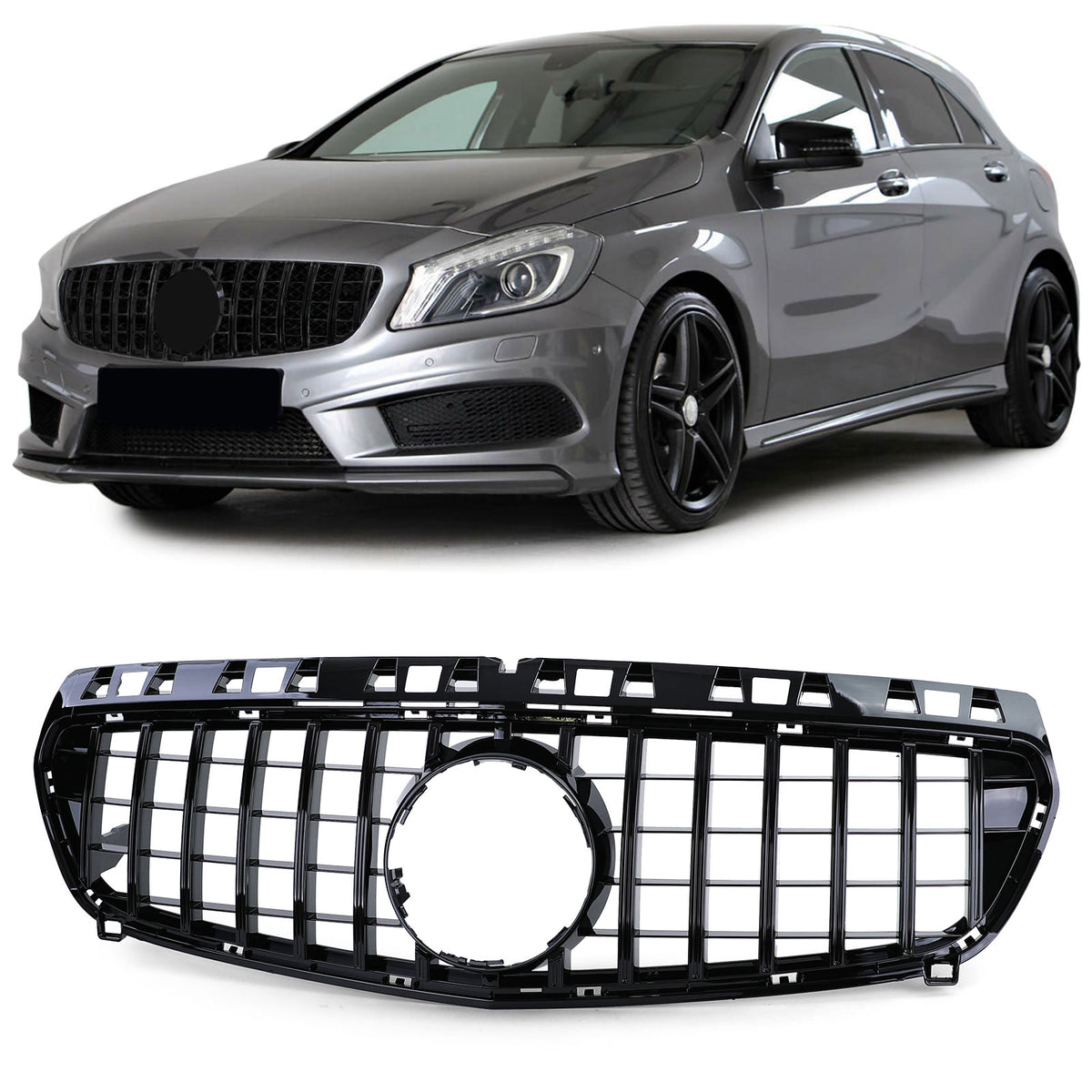 Griglia Anteriore Nera Lucida per Mercedes Classe A W176 2012-2015