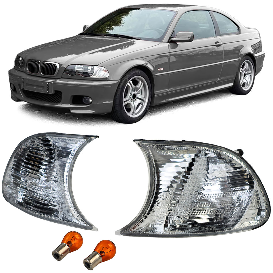 Frecce Set Bianche Cristallo con Lampadine per BMW Serie 3 E46 Coupé Cabrio
