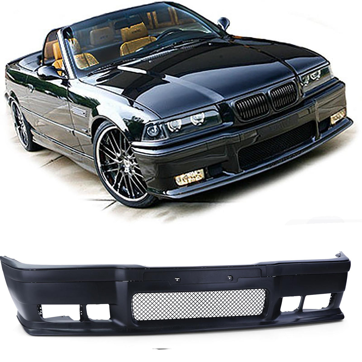 Paraurti Anteriore Sportivo con Spoilerlippe e ABE per BMW Serie 3 E36 90-99