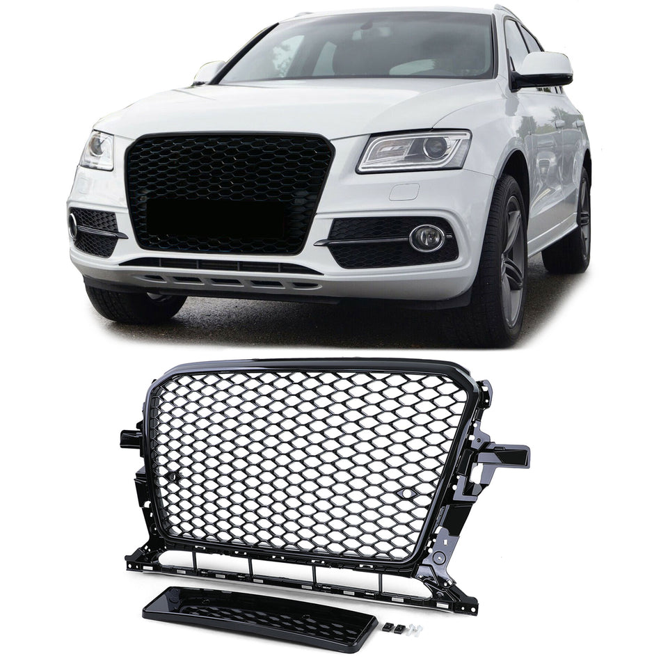 Griglia Nido d'Ape Sport Look Senza Emblema Nera Lucida per Audi Q5 8R 2012-2016