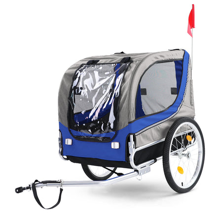 Rimorchio Bici Pieghevole per Animali Fino a 40Kg in Blu/grigio Universale