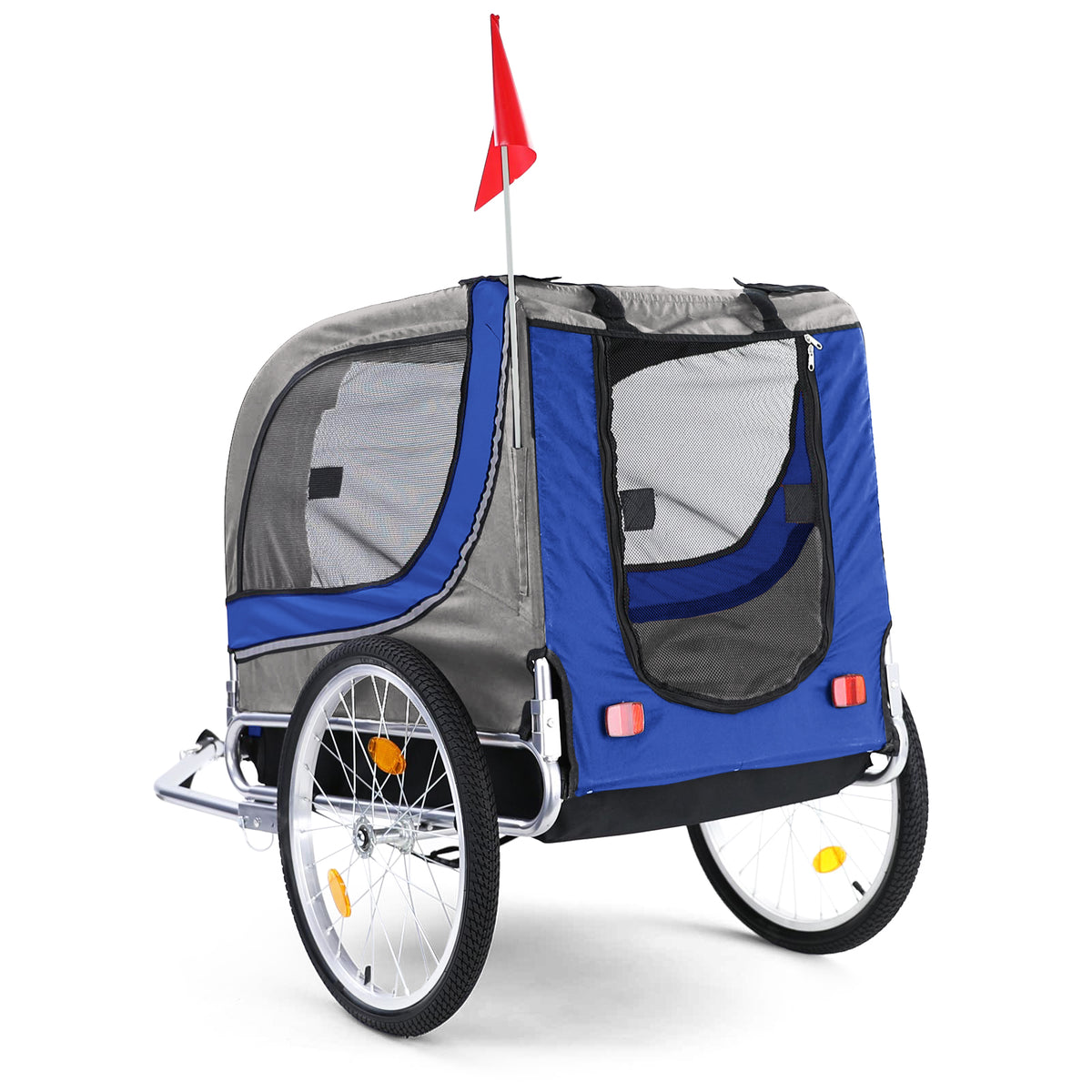 Rimorchio Bici Pieghevole per Animali Fino a 40Kg in Blu/grigio Universale