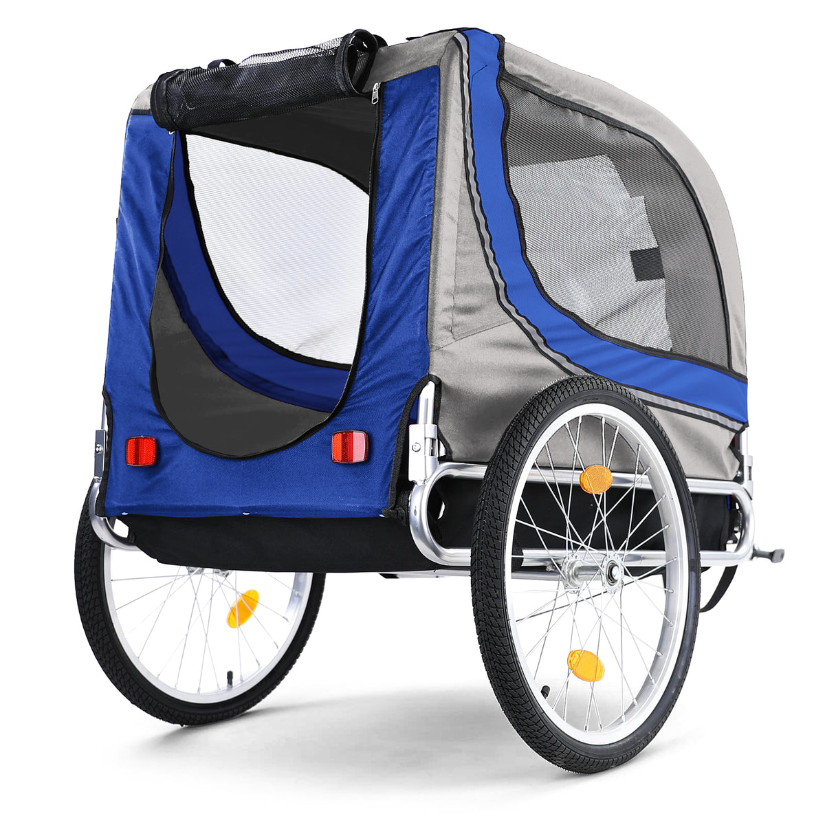 Rimorchio Bici Pieghevole per Animali Fino a 40Kg in Blu/grigio Universale