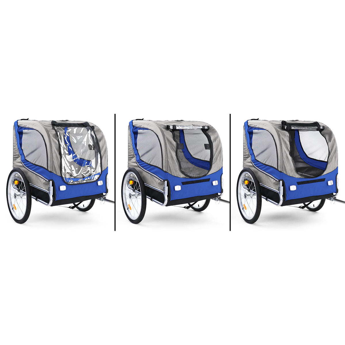 Rimorchio Bici Pieghevole per Animali Fino a 40Kg in Blu/grigio Universale