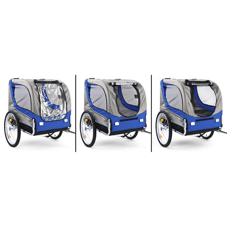 Rimorchio Bici Pieghevole per Animali Fino a 40Kg in Blu/grigio Universale