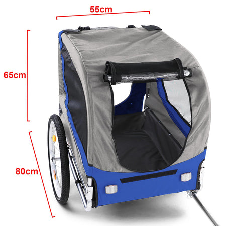 Rimorchio Bici Pieghevole per Animali Fino a 40Kg in Blu/grigio Universale