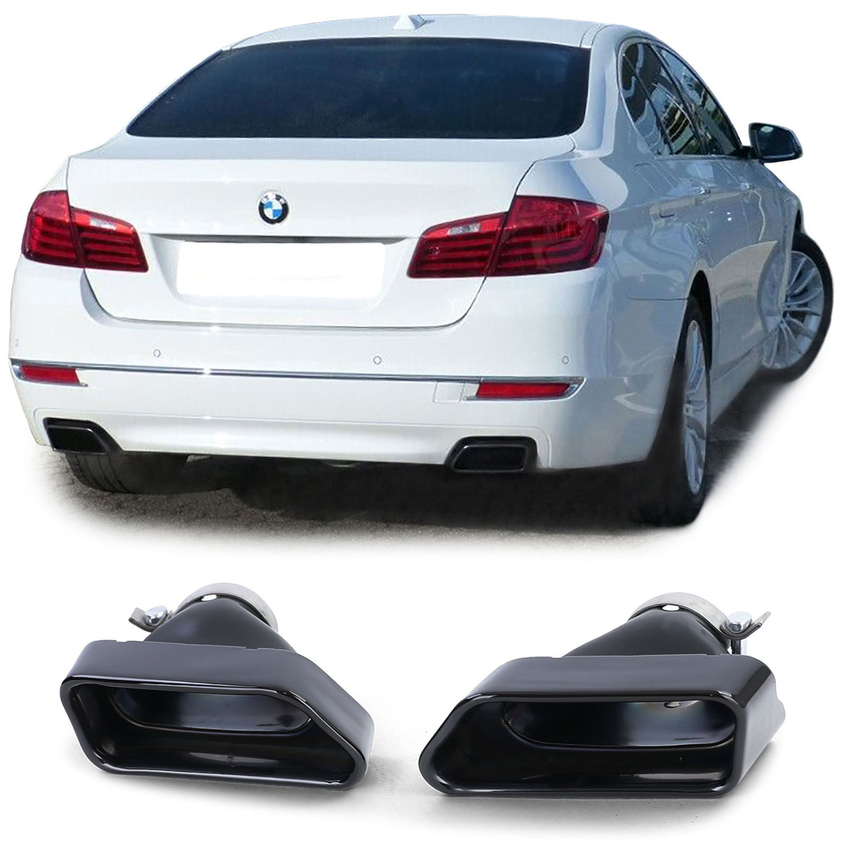 Aspirazione Terminali V8 550er Ottica Nera per BMW Serie 5 F10 F11 535i 535d