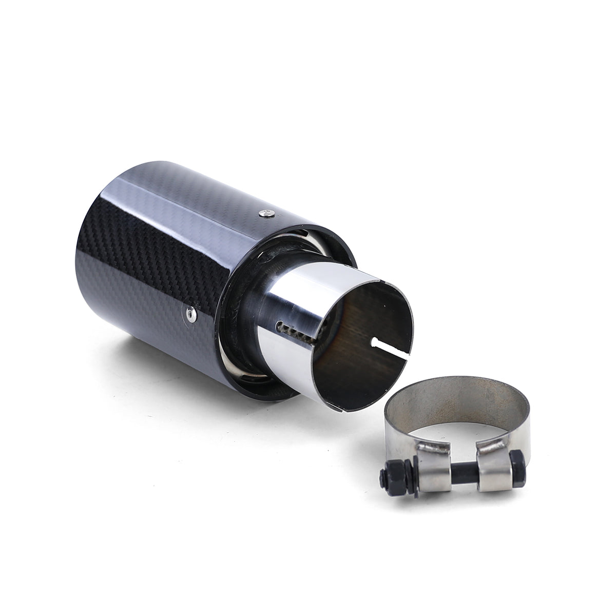 90mm Terminale di Scarico in Carbonio con Assorbitore Universale