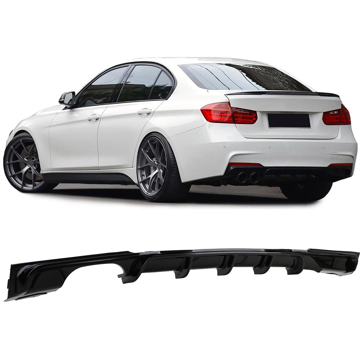 Diffusore Posteriore Nero Lucido per BMW F30 F31 320 325 328 330 335
