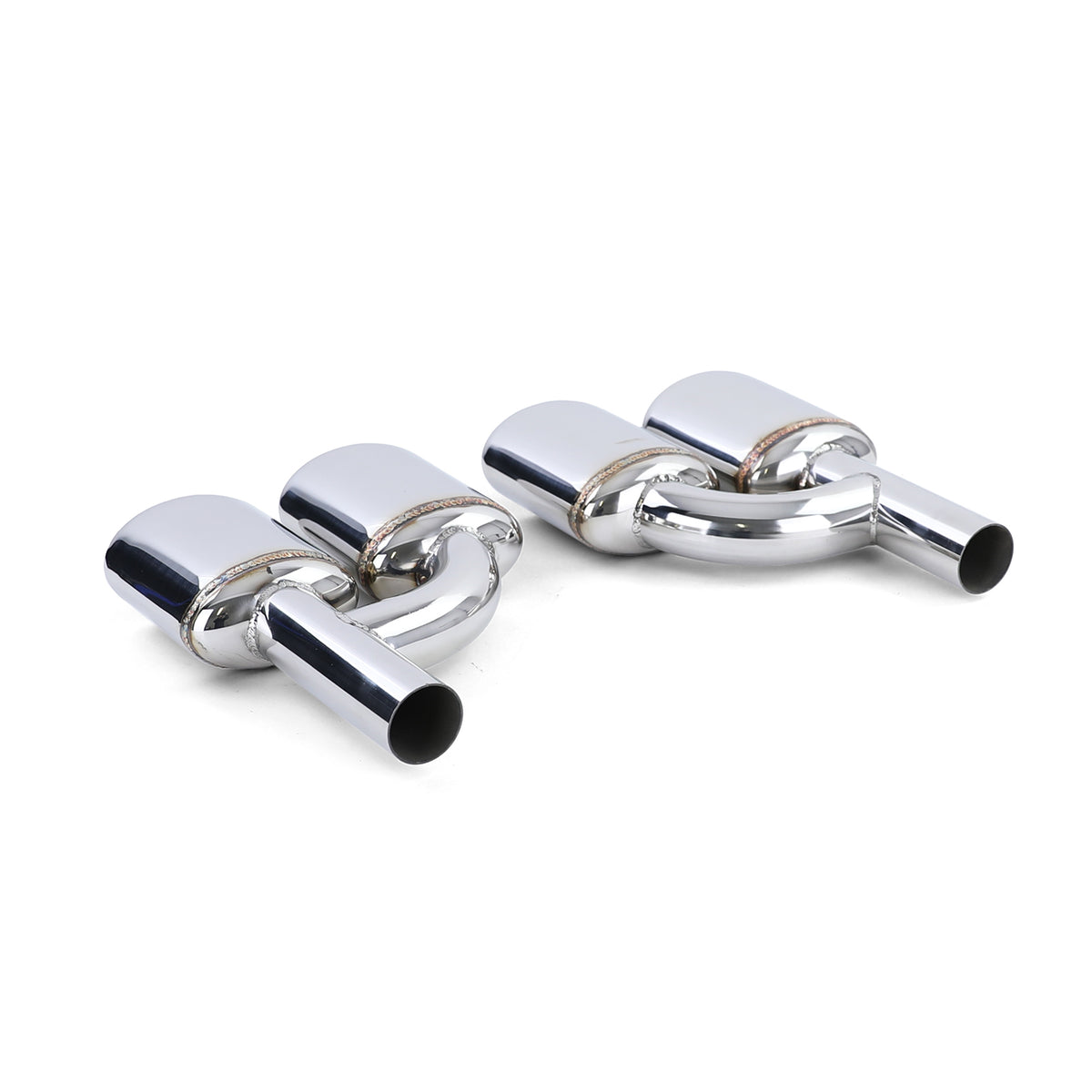 Terminali Scarico Duplex in Acciaio Inox per Mercedes W204 W211 W164 W166 W221