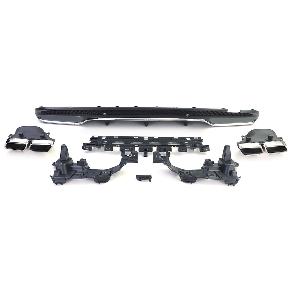 Sport Diffusore Posteriore con Terminali Cromati per Mercedes C W205 S205 14-18