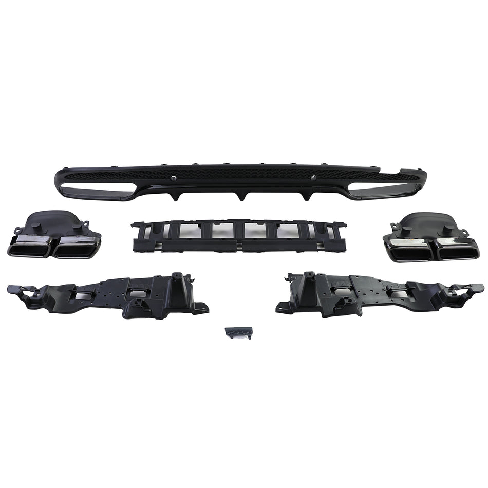 Sport Diffusore Posteriore con Terminali Neri per Mercedes C W205 13-18