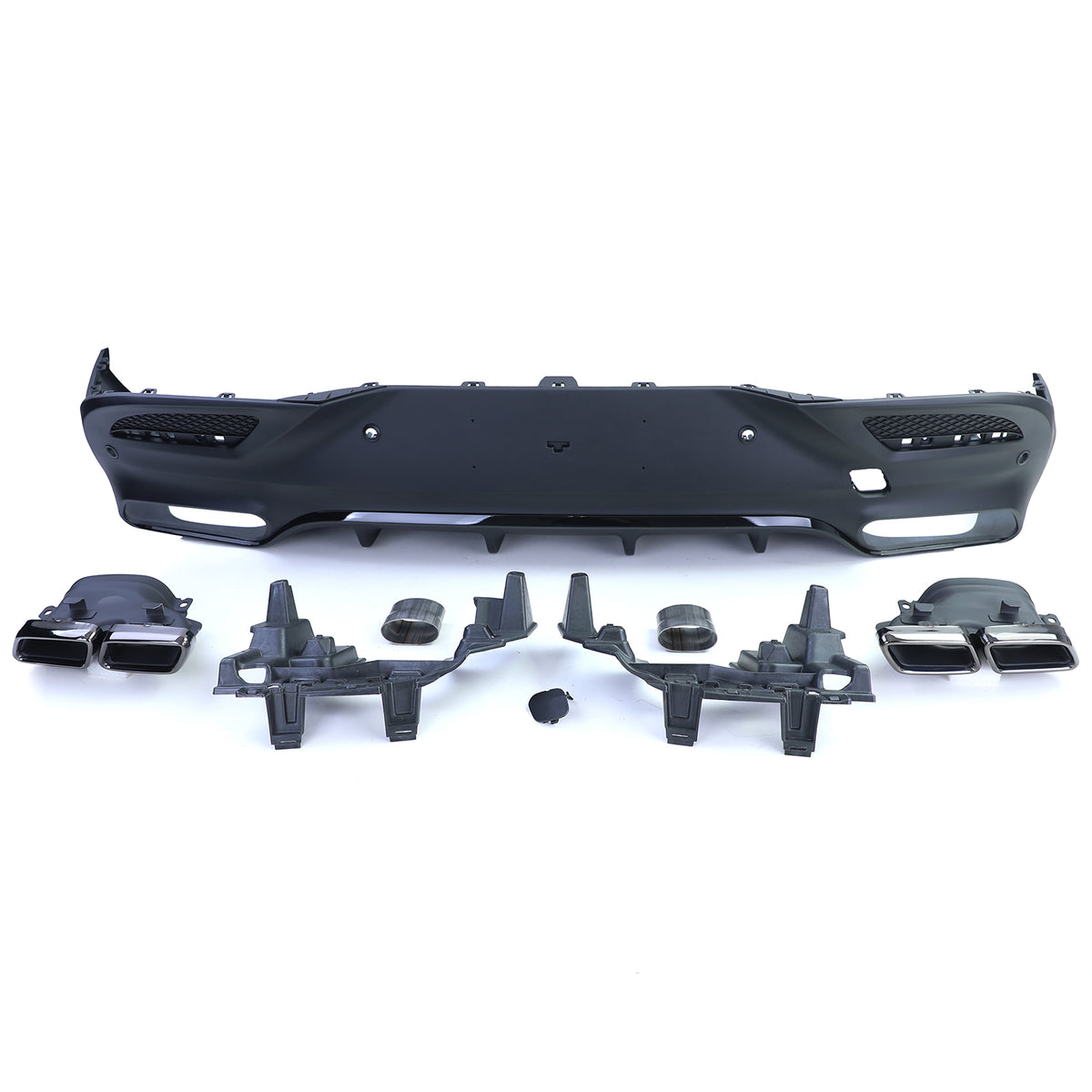 Diffusore Posteriore per Mercedes GLE Coupe C292 2015-2020 Doppio Scarico Nero