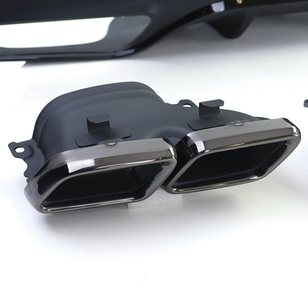 Diffusore Posteriore per Mercedes GLE Coupe C292 2015-2020 Doppio Scarico Nero
