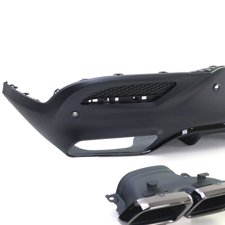 Diffusore Posteriore per Mercedes GLE Coupe C292 2015-2020 Doppio Scarico Nero