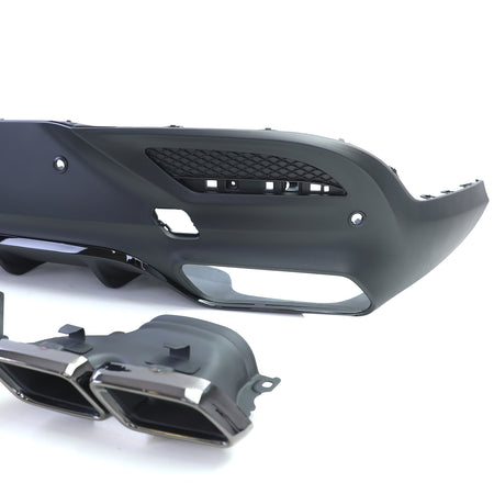 Diffusore Posteriore per Mercedes GLE Coupe C292 2015-2020 Doppio Scarico Nero