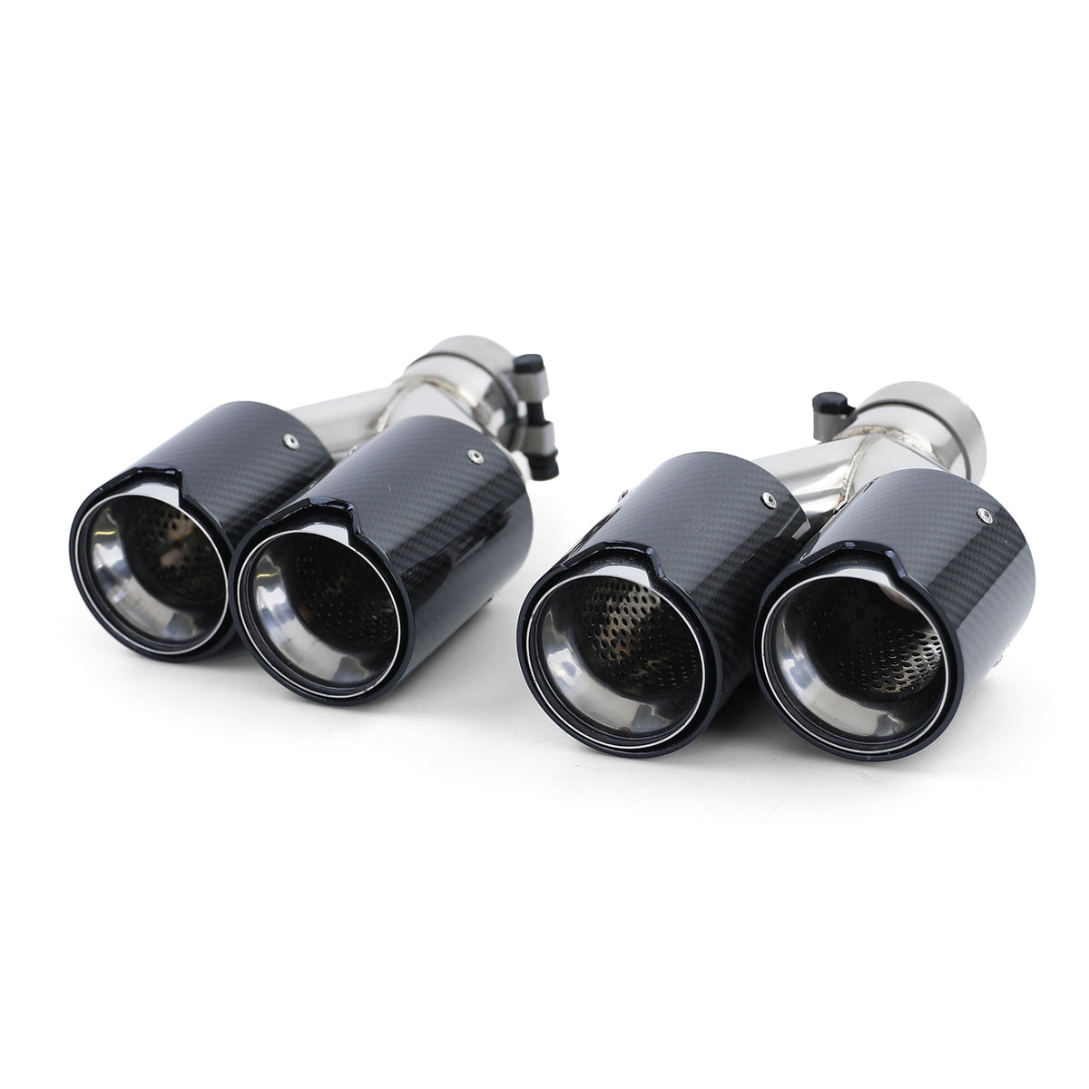 Terminali Scarico in Vero Carbonio 2X Doppio per BMW Serie 5 F10 F11 535i 535d