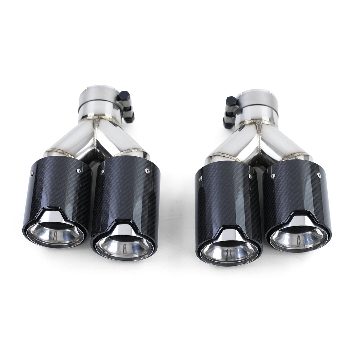 Terminali Scarico in Vero Carbonio 2X Doppio per BMW Serie 5 F10 F11 535i 535d