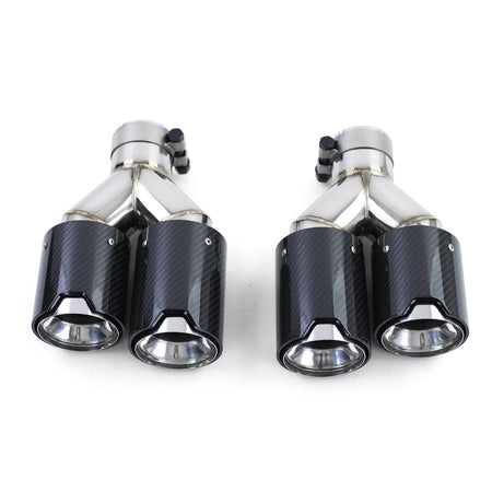 Terminali Scarico in Vero Carbonio 2X Doppio per BMW Serie 5 F10 F11 535i 535d