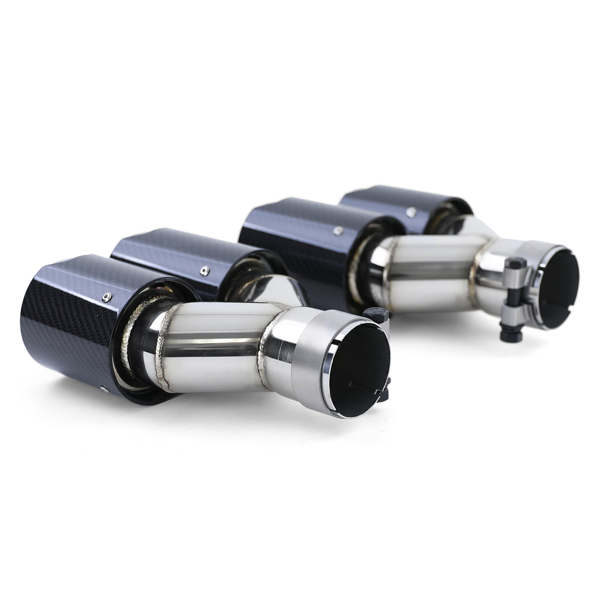 Terminali Scarico in Vero Carbonio 2X Doppio per BMW Serie 5 F10 F11 535i 535d
