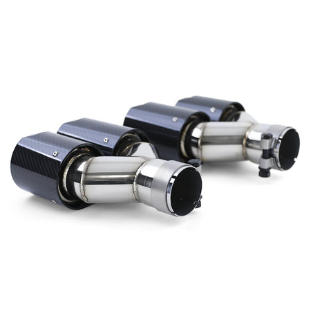Terminali Scarico in Vero Carbonio 2X Doppio per BMW Serie 5 F10 F11 535i 535d