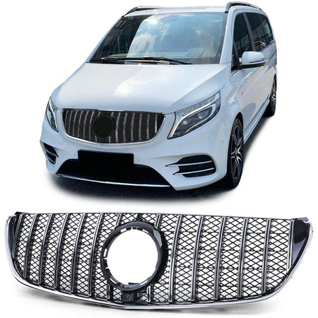 Griglia Sportiva Nera Lucida con Cromature per Mercedes Classe V W447 2014-2019