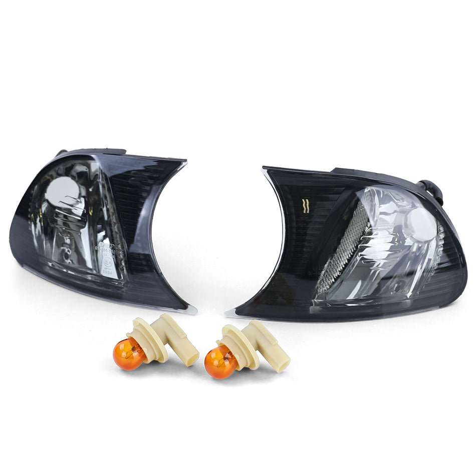 Frecce Vetro Trasparente Set Nero Fumè per BMW Serie 3 E46 Coupé Cabrio