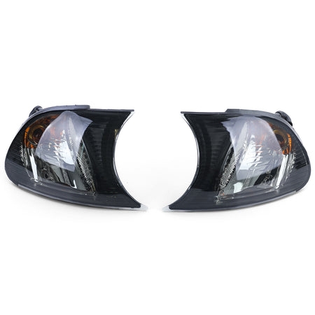 Frecce Vetro Trasparente Set Nero Fumè per BMW Serie 3 E46 Coupé Cabrio