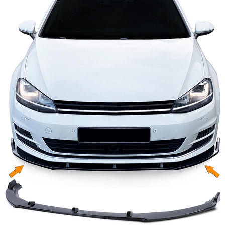 Spoiler Anteriore Nero Lucido per Volkswagen Golf 7 Berlina e Touring 12-21