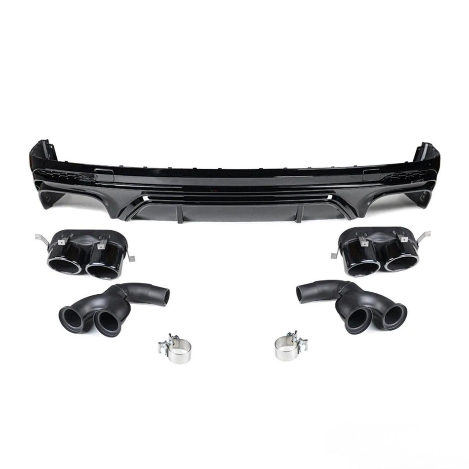 Diffusore Posteriore con Terminali Scarico 2X2 Nero per Audi Q5 FY (2017-2021)