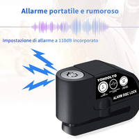 Bloccadisco Moto Lucchetto Moto Antifurto Con Allarme Sonoro 110DB, Blocca Disco