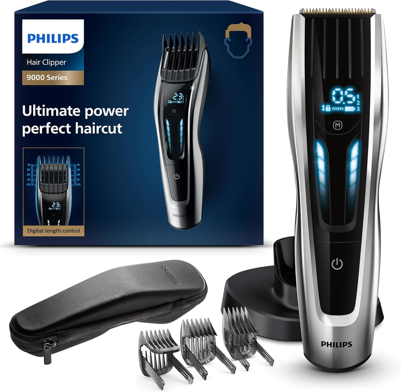 Hair Clipper Serie 9000 Regolacapelli Con Interfaccia Digital Swipe (Modello HC9