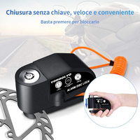 Bloccadisco Moto Lucchetto Moto Antifurto Con Allarme Sonoro 110DB, Blocca Disco