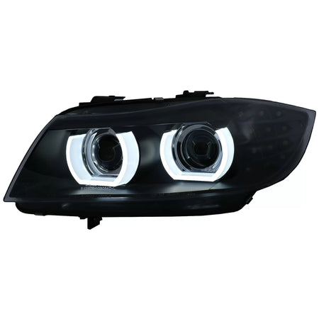 Fari LED Angel Eyes 3D Luci Diurne BMW Serie 3 E90 LCI 2008-2011 LHD