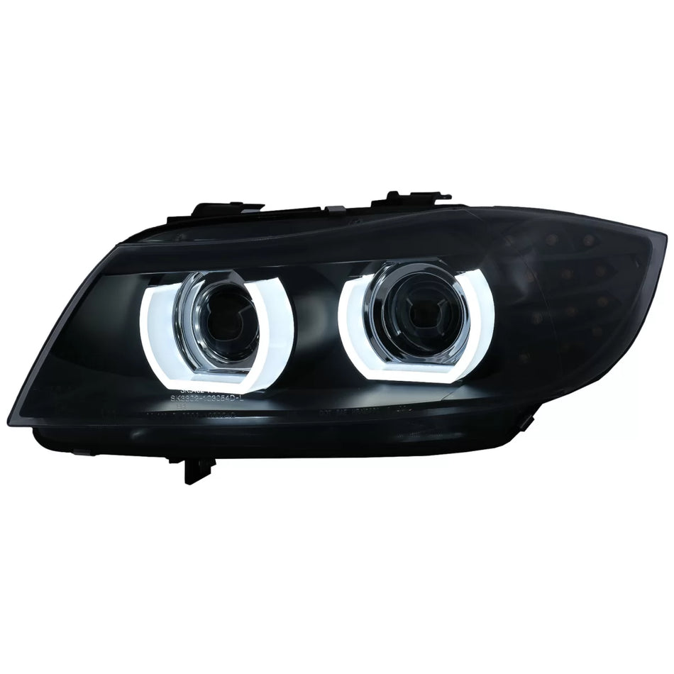Fari LED Angel Eyes 3D Luci Diurne BMW Serie 3 E90 LCI 2008-2011 LHD