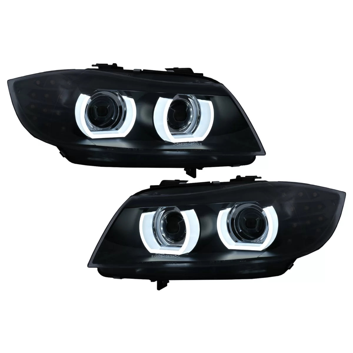 Fari LED Angel Eyes 3D Luci Diurne BMW Serie 3 E90 LCI 2008-2011 LHD